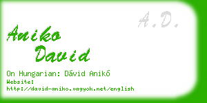 aniko david business card