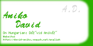 aniko david business card